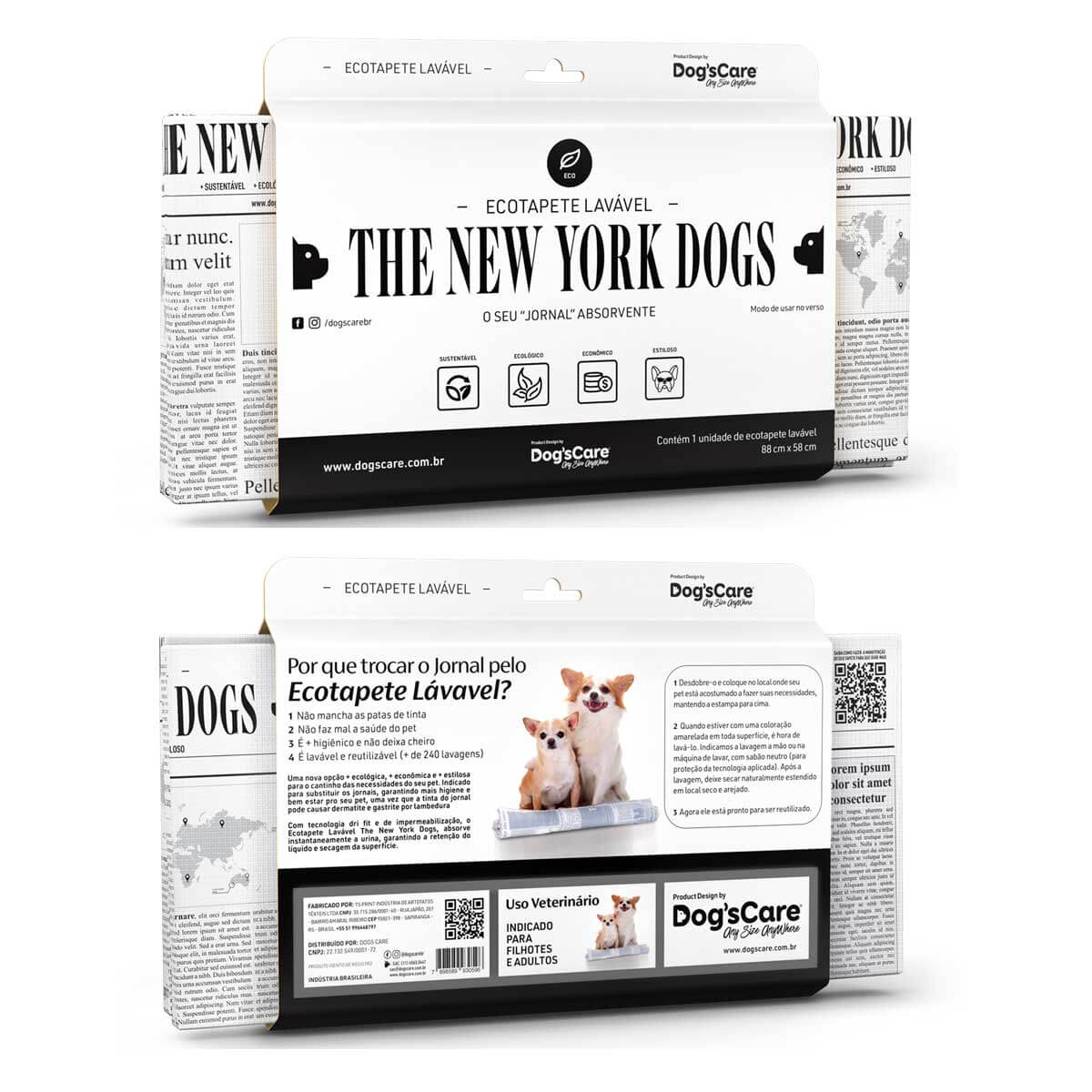 Tapete Higienico The New York Dogs Lavavel Dogs Care Frente e verso 2